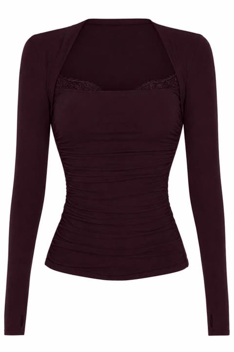 Mega Sculpting Ruched Long Sleeve Top