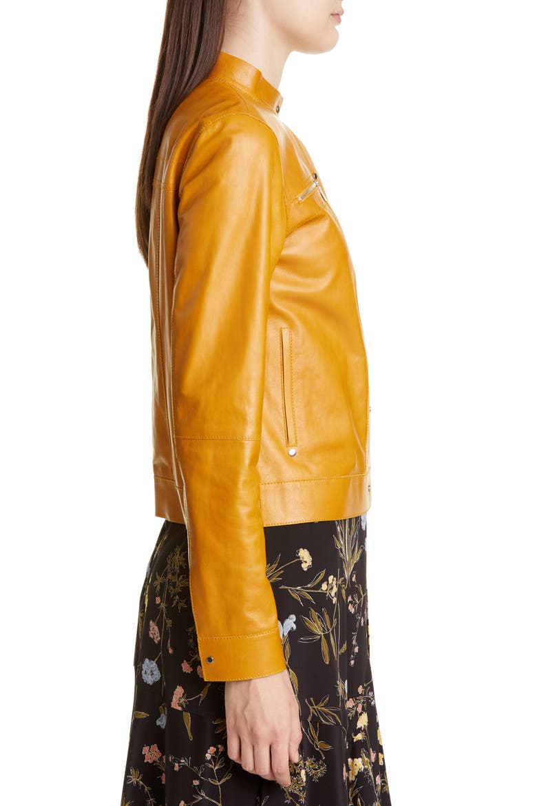 Galicia Glazed Lambskin Leather Jacket, Alternate, color, SUNSTONE