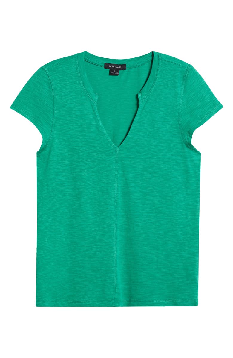 Sanctuary The New Girl Split Neck T-Shirt, Alternate, color, Palm