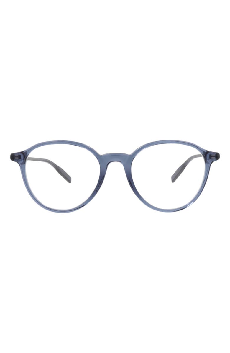 Montblanc 52mm Round Optical Glasses, Main, color, Blue Blue Transparent