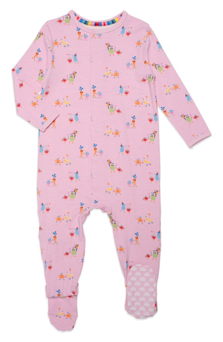 Magnetic Me Turnip the Beet RightFit<sup
™</sup
 Print Long Sleeve Footie, Main, color, 