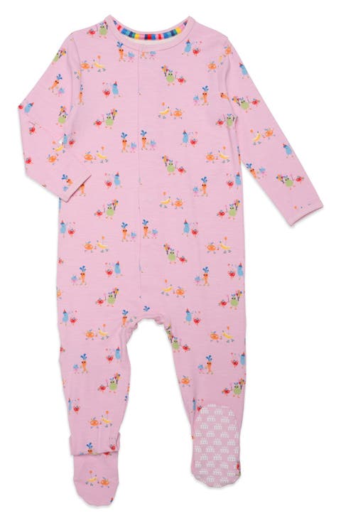Turnip the Beet RightFit™ Print Long Sleeve Footie (Baby)