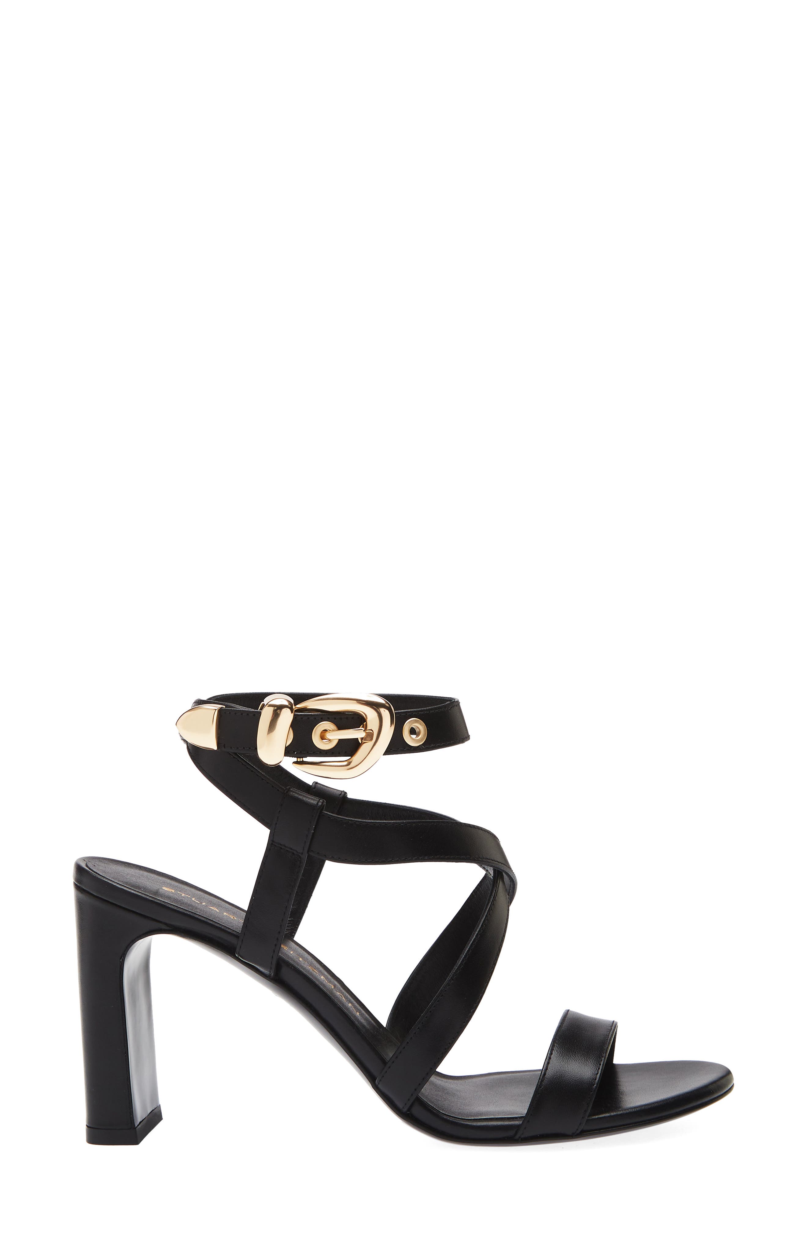 Stuart Weitzman Maven Block 85 Sandal, Alternate, color, Black