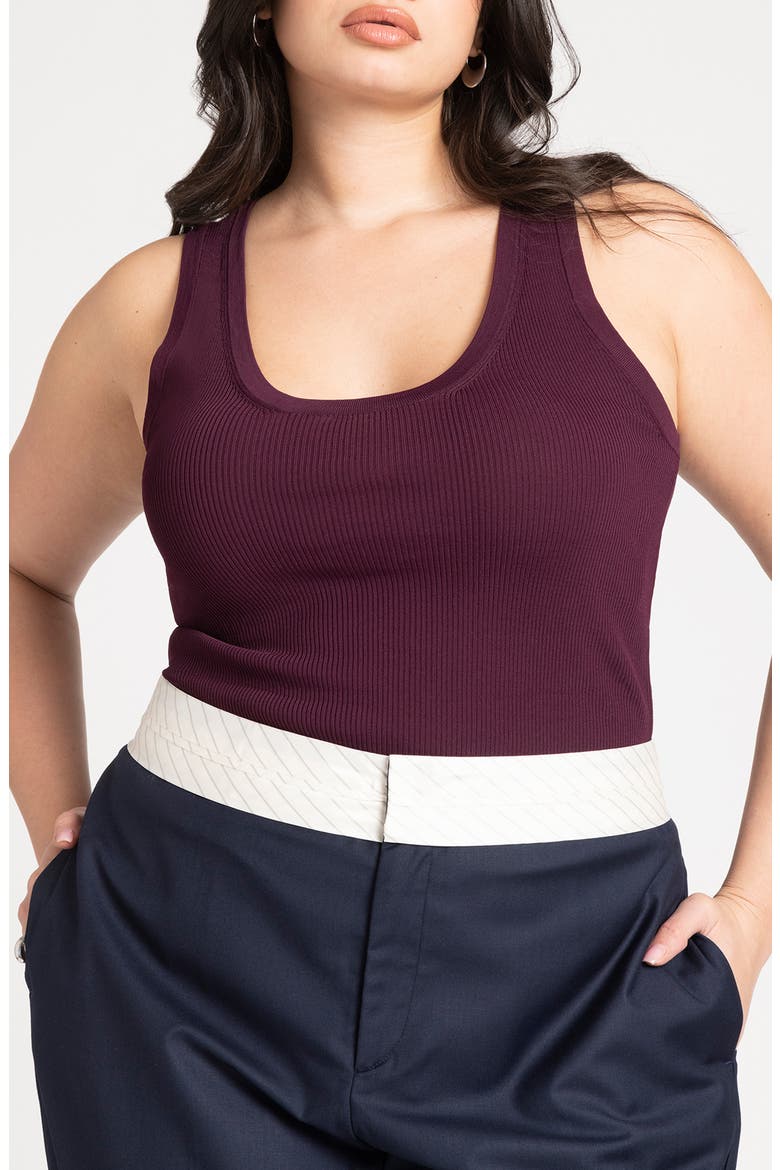 Scoop Neck Rib Tank, Alternate, color, POTENT PURPLE