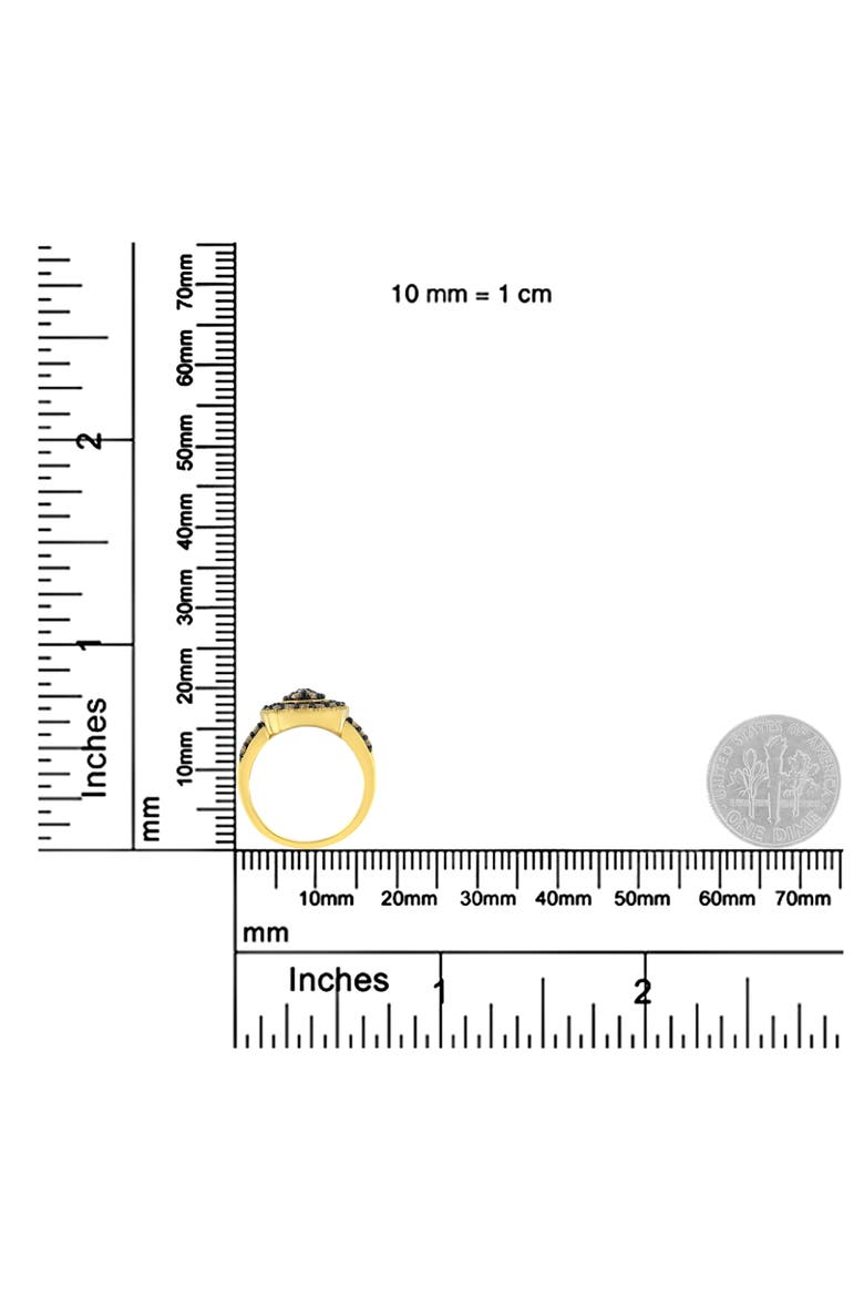 10K Yellow Gold Plated Silver 1 1/8 cttw Diamond Pear Cocktail Ring, Alternate, color, Yellow Gold over Silver