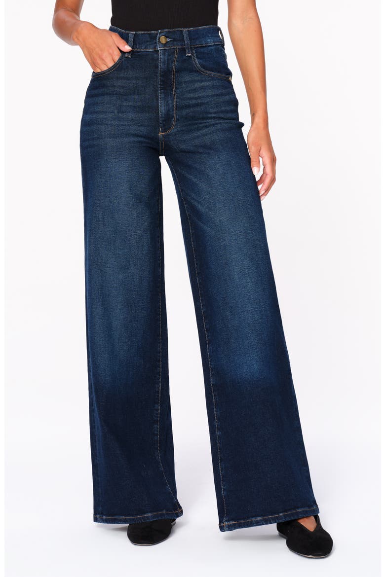 Hepburn High Waist Wide Leg Jeans, Main, color, MEDITERRANEAN