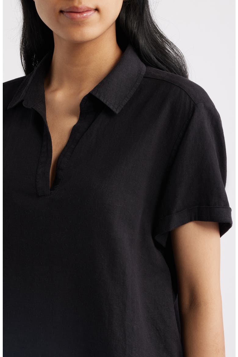 Collared Short Sleeve Shirt, Alternate, color, BLACK
