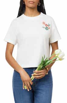 Scotch & Soda Dyed Boxy Crop Graphic T-Shirt