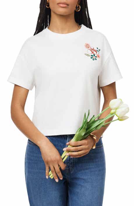 Scotch & Soda Dyed Boxy Crop Graphic T-Shirt