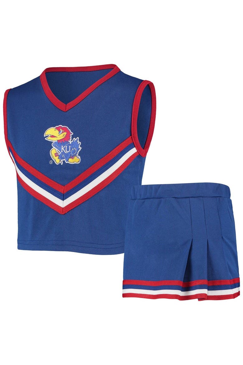 Girls Youth Royal Kansas Jayhawks Two-Piece Cheer Set, Main, color, Royal