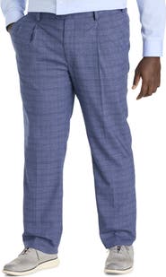 Oak Hill by DXL Big & Tall Waist-Relaxer Plaid Pleated Dress Pants