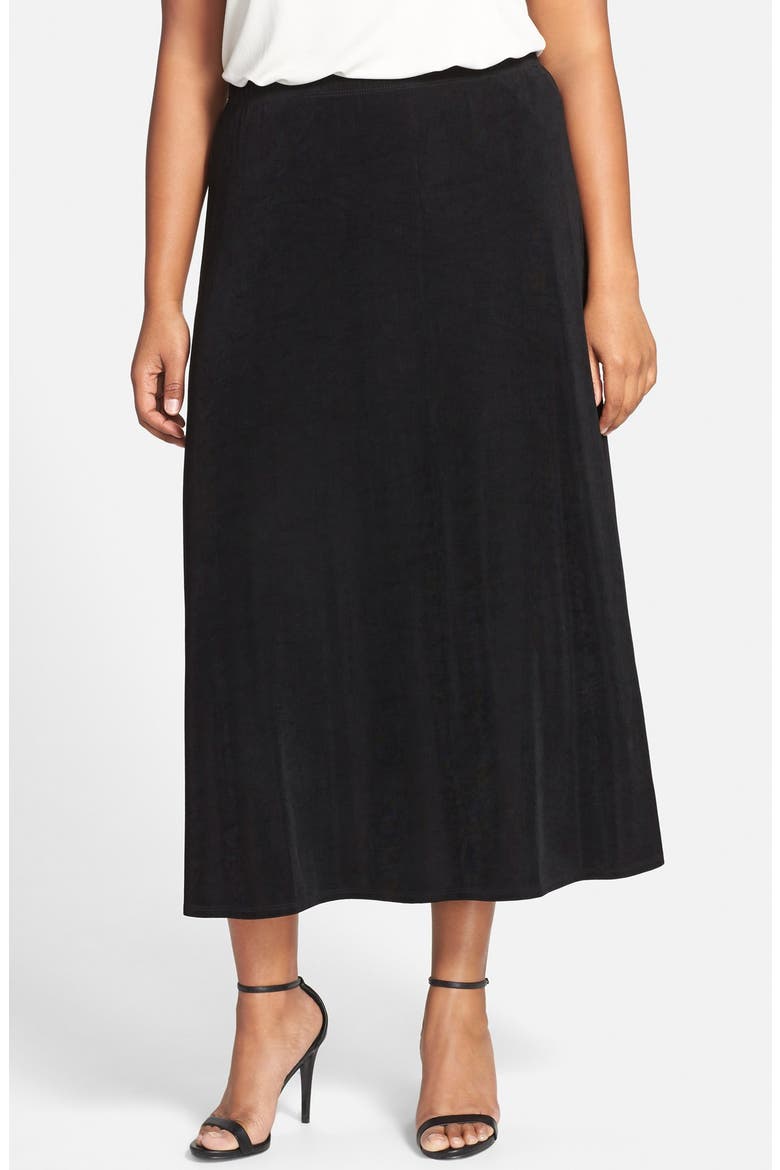 Long A-Line Skirt, Main, color, BLACK