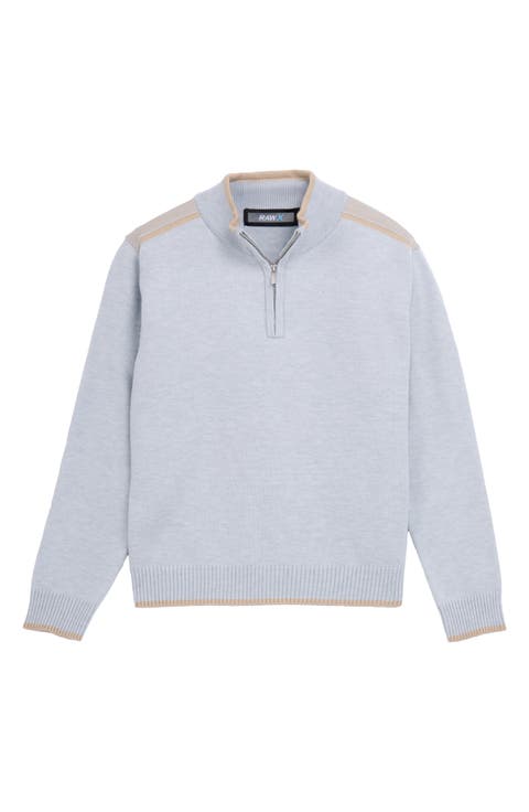 Kids' RAW X Shoulder Detail Quarter Zip Sweater (Big Kid)