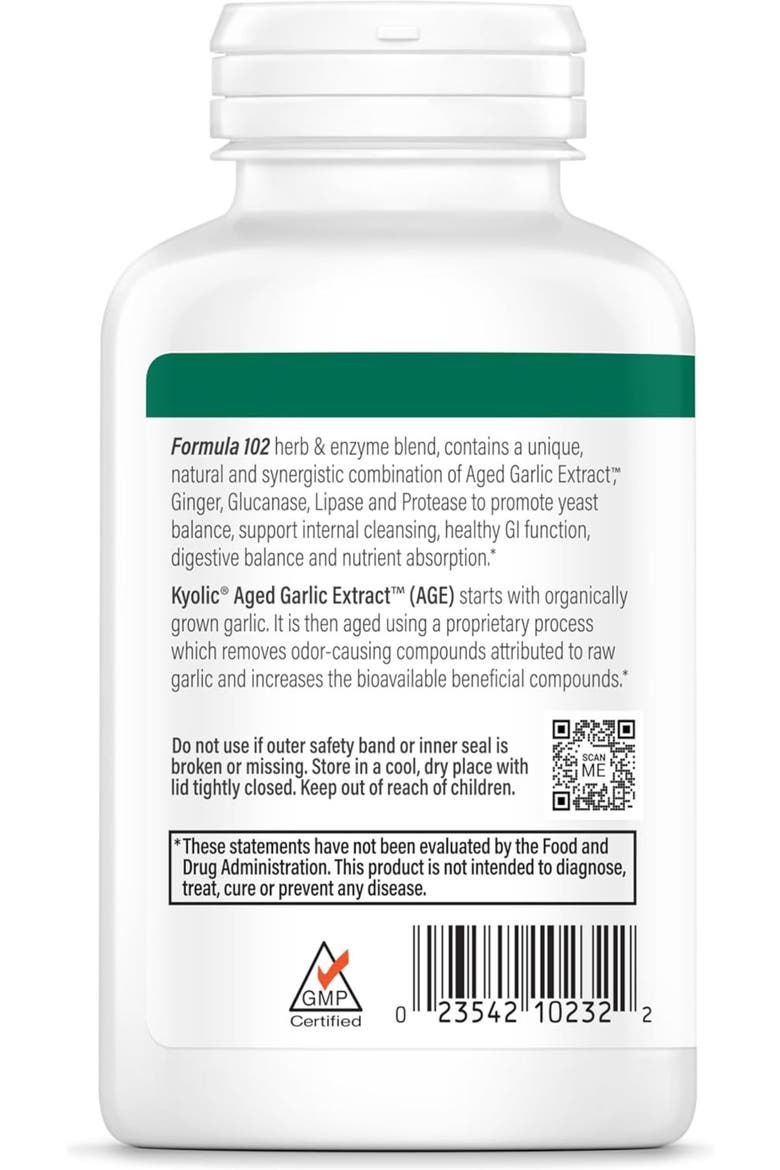 Aged Garlic Extract Formula 102, Cleanse & Digestion, Ginger and Enzyme Complex, Veg Tablets 200 Count, Alternate, color, None