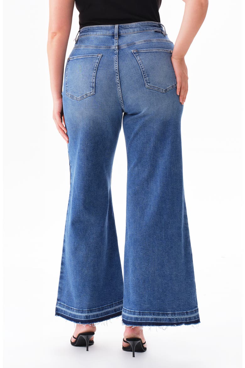 High Waist Raw Hem Wide Leg Jeans, Alternate, color, TRAPPIST-1E