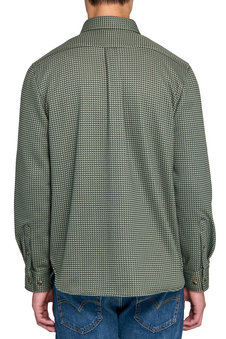Houndstooth Shirt Jacket, Alternate, color, OLIVE