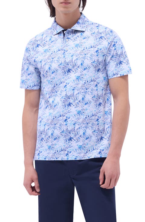 Hendrix Digital Leaf Print Pima Cotton Polo