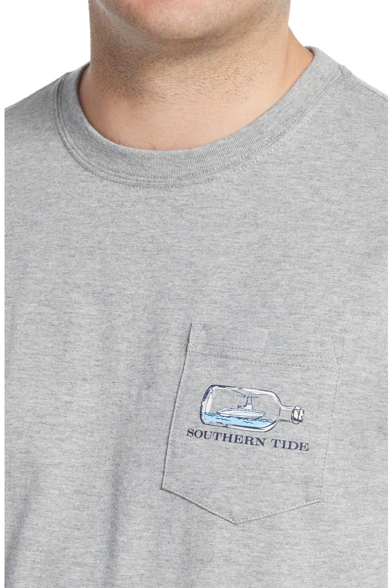 Boat in a Bottle Pocket Graphic Tee, Alternate, color, HEATHER GREY