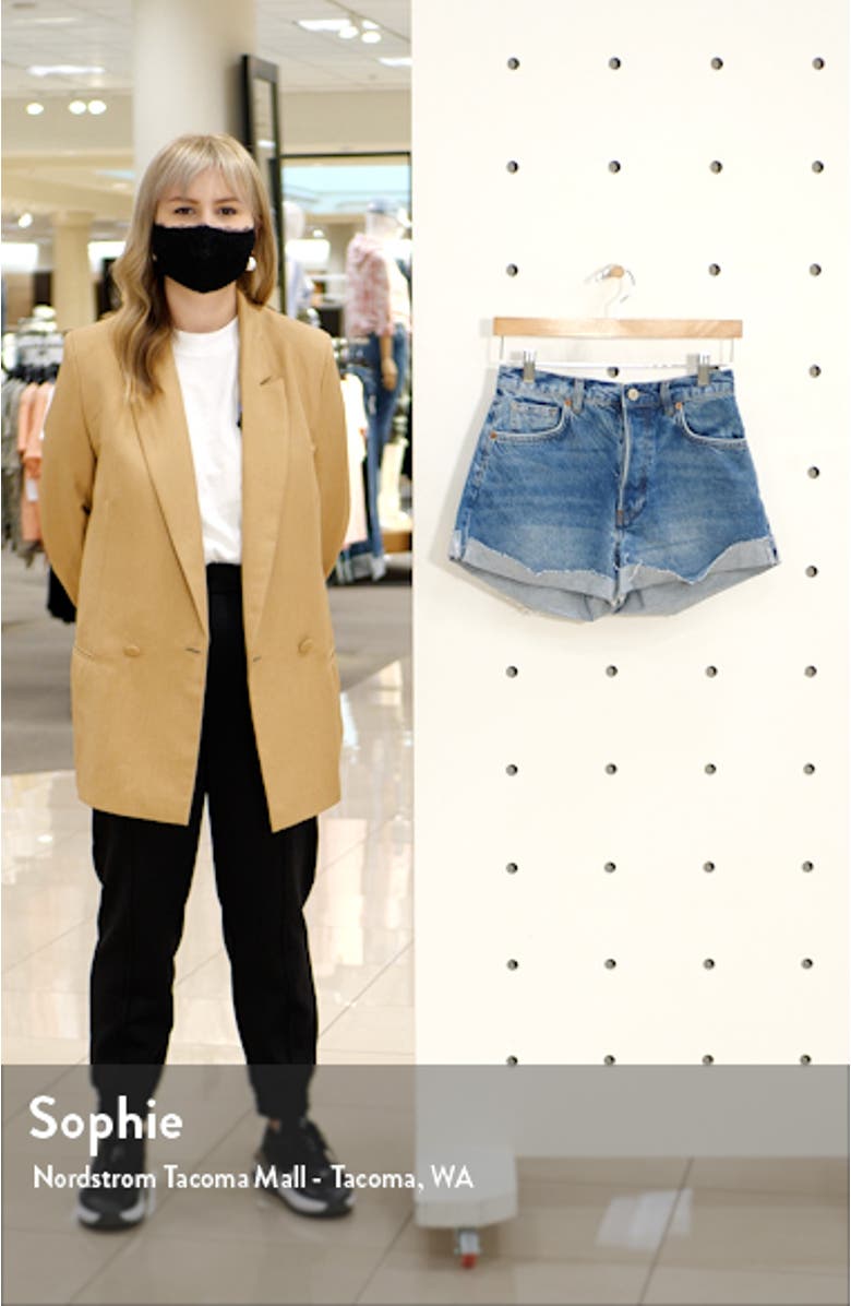 Charlie High Waist Cuffed Cutoff Denim Shorts, sales video thumbnail