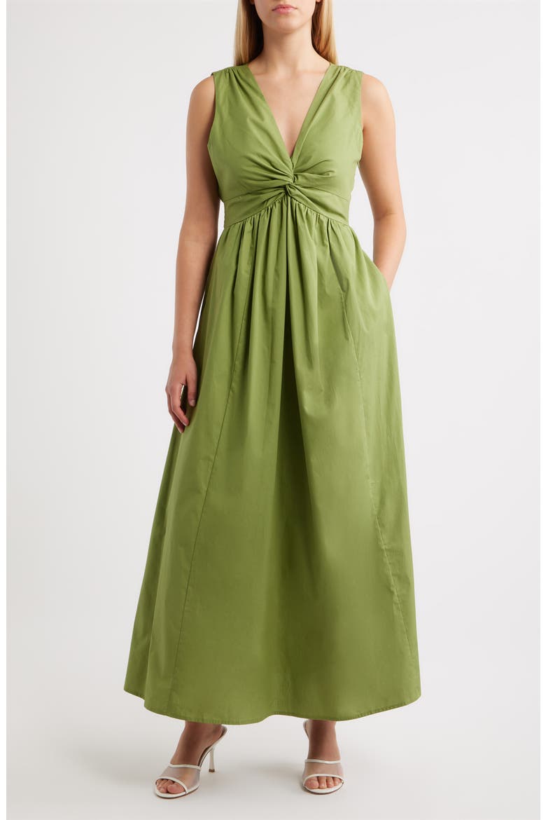 twist front midi dress VENUS | Red MG2602459 Satin Twist Front Midi Dress