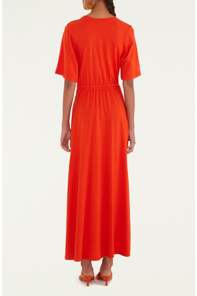 Artsy Cutout Detail Cotton Maxi Dress, Alternate, color, RED