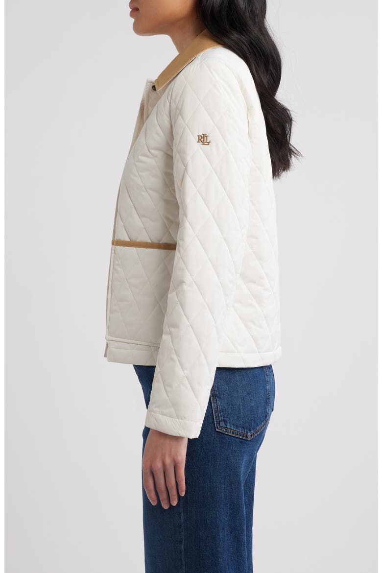 Quilted Corduroy Collar Jacket, Alternate, color, CREAM