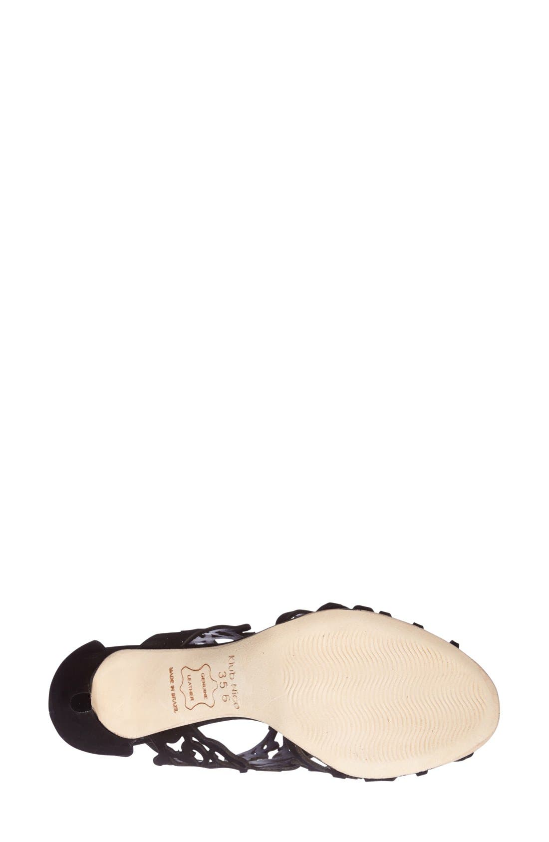 Marcela 3 Laser Cutout Sandal, Alternate, color, BLACK NUBUCK LEATHER