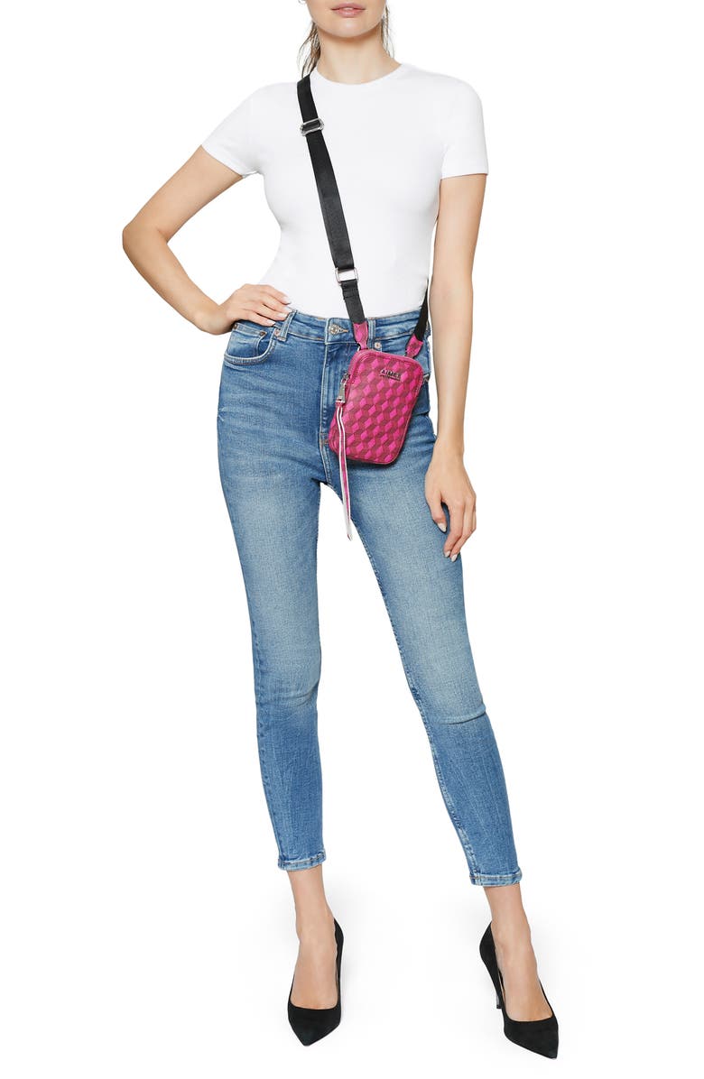 AIMEE KESTENBERG Capri Quilted Leather Crossbody Phone Bag, Alternate, color, Magenta Diamond