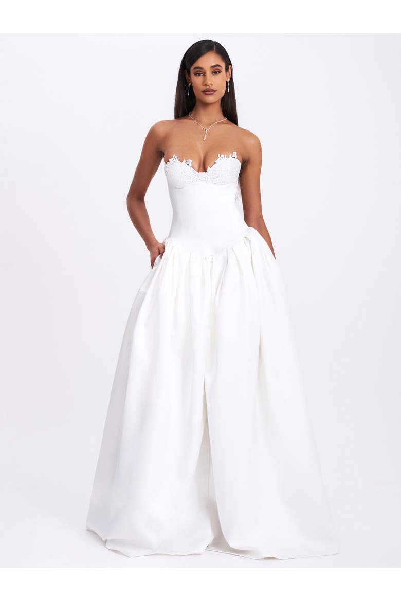 lace wedding dress drop waist Leontine Wedding Dress by Romanova Atelier