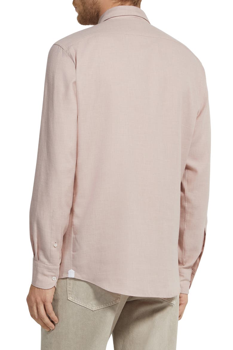 Cashco Cashmere & Cotton Button-Up Shirt, Alternate, color, LIGHT PINK MELANGE