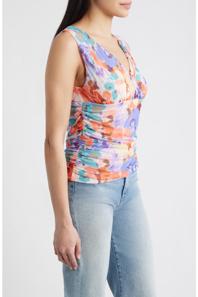 Ruched Empire Waist Sleeveless Top, Alternate, color, CORAL