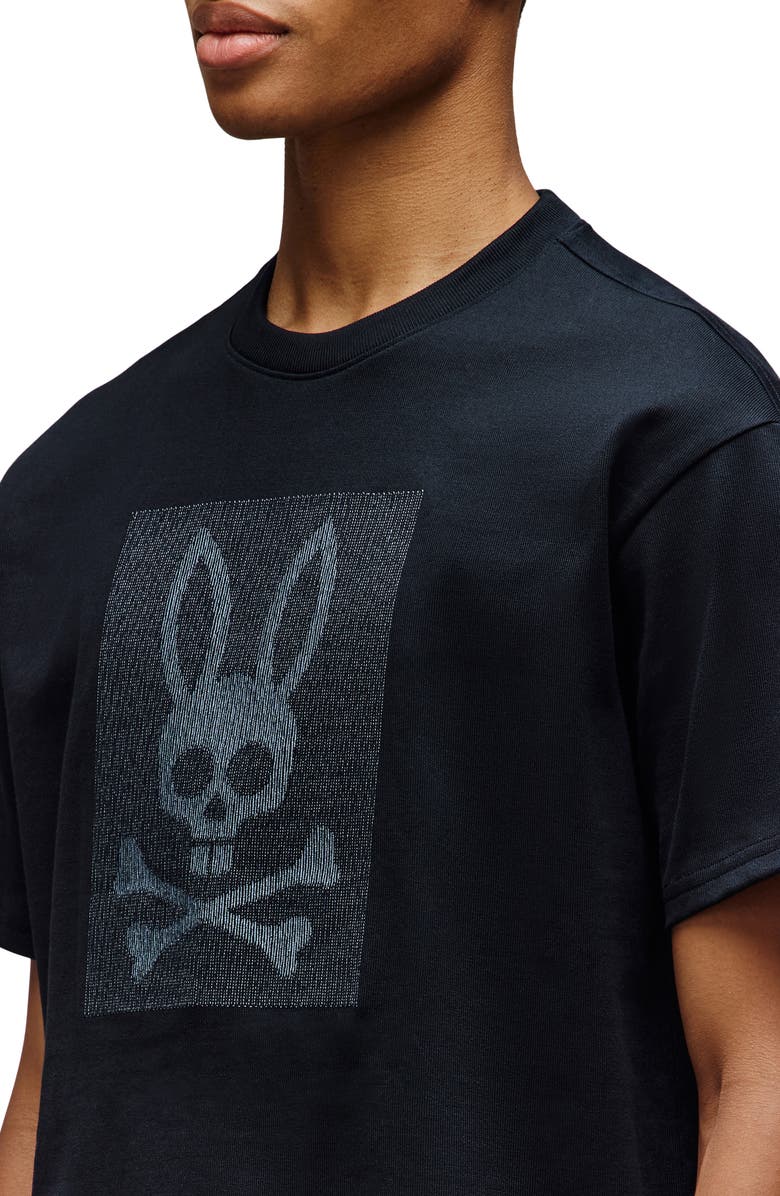 Psycho Bunny Reece Relaxed Fit Pima Cotton Graphic T-Shirt, Alternate, color, Black