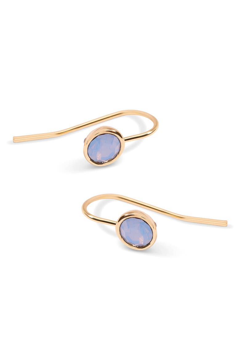 Mia 14k Gold Plate & Cubic Zirconia Drop Earrings, Alternate, color, GOLD