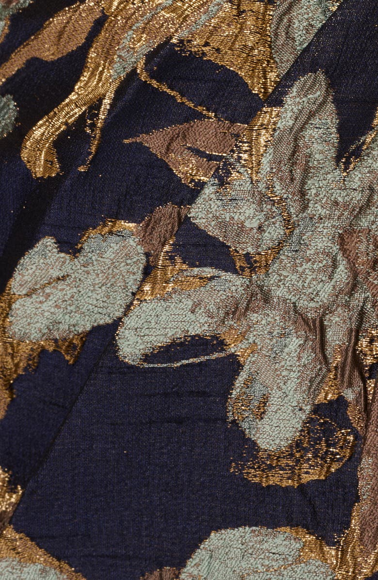 Adrianna Papell Metallic Floral Jacquard Mermaid Gown, Alternate, color,