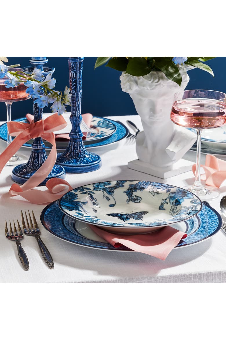 Monarcha Porcelain 12-Piece Dinnerware Set, Blue, Alternate, color, Blue