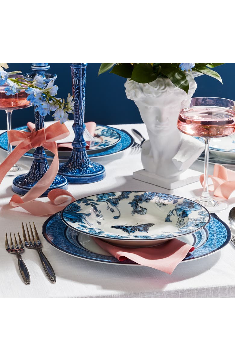 Marchesa Monarcha Porcelain 12-Piece Dinnerware Set, Blue, Alternate, color, Blue