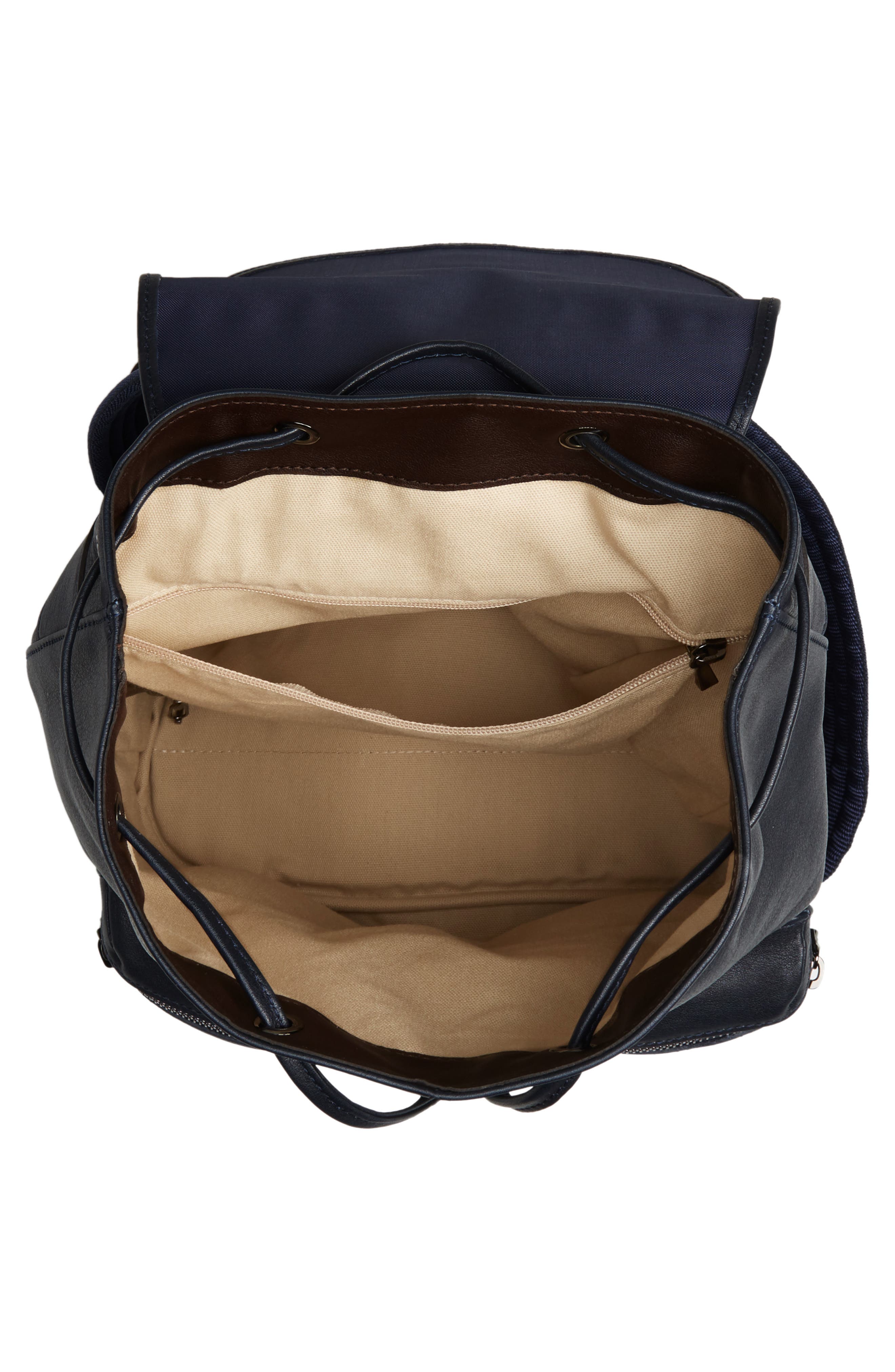 Longchamp Small 3D Leather Backpack, Alternate, color, Midnight Blue