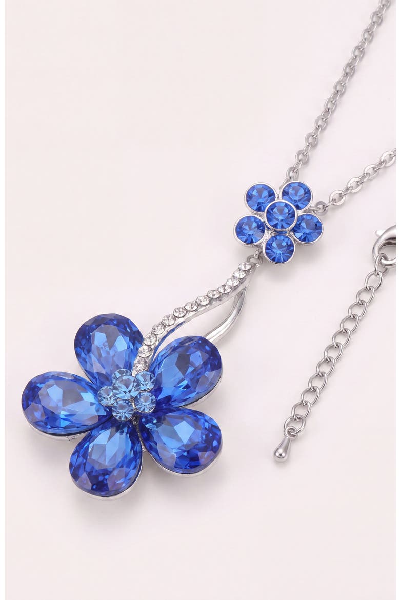 Sapphire Crystal Daisy Flower Pendant Necklace, Alternate, color, Sapphire