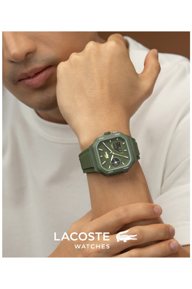 LC33 Ana-Digi Silicone Strap Watch, 44mm x 50mm, Alternate, color, KHAKI GREEN