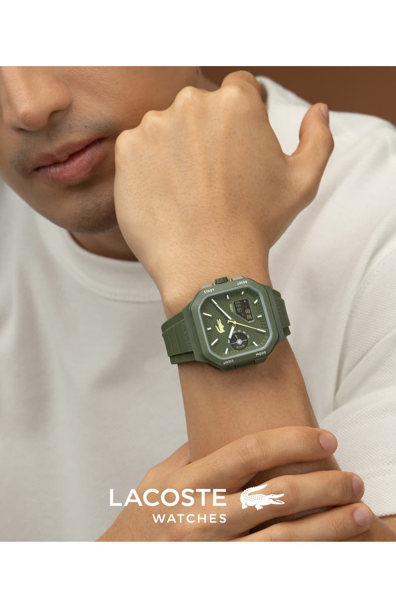 Lacoste LC33 Ana-Digi Silicone Strap Watch, 44mm x 50mm, Alternate, color, 