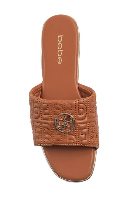 Bebe Quilted Slide Sandal In Cognac
