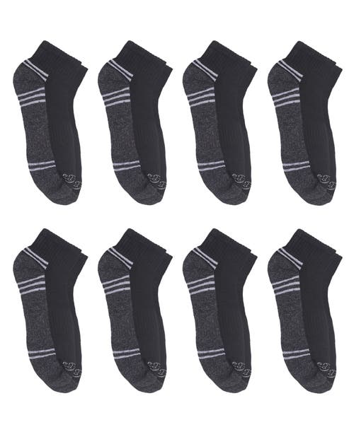 Ed Hardy Athletic Half Cushion Quarter Sock 8-pack In Black