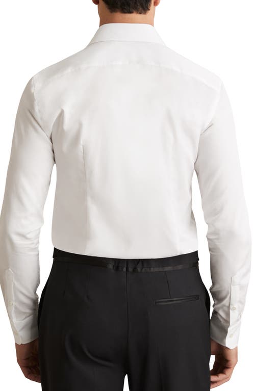 Reiss White Slim Fit Cotton Double Cuff Dinner Shirt In White
