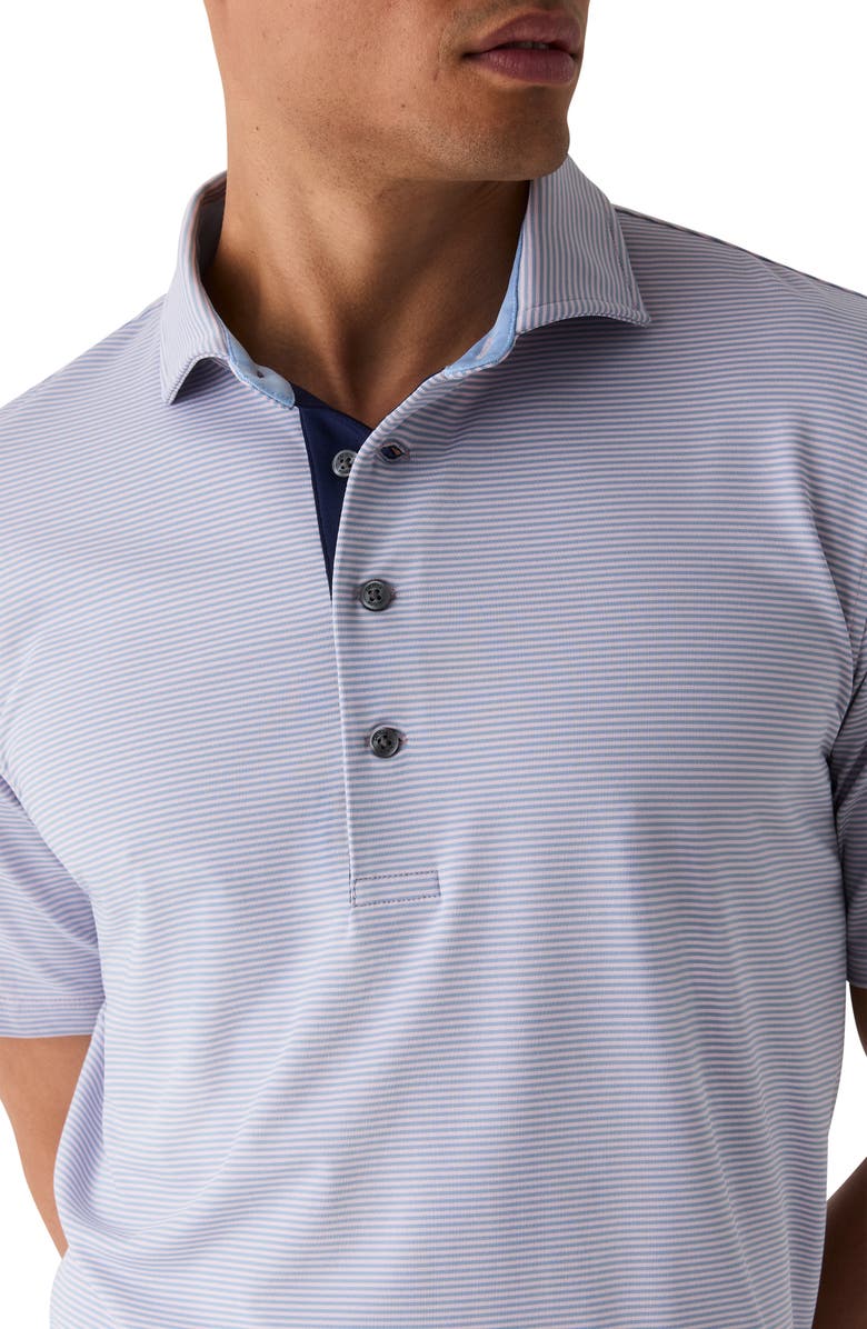 Greyson Saranac Stripe Polo, Alternate, color, Maltese Blue/ Arctic