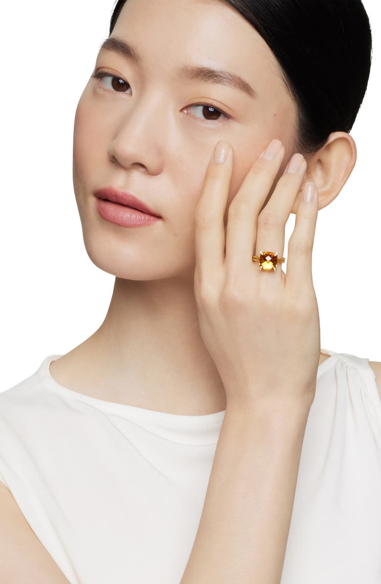 David Yurman Châtelaine<sup>®</sup> Citrine, Diamond & 18K Gold Ring, Alternate, color, 