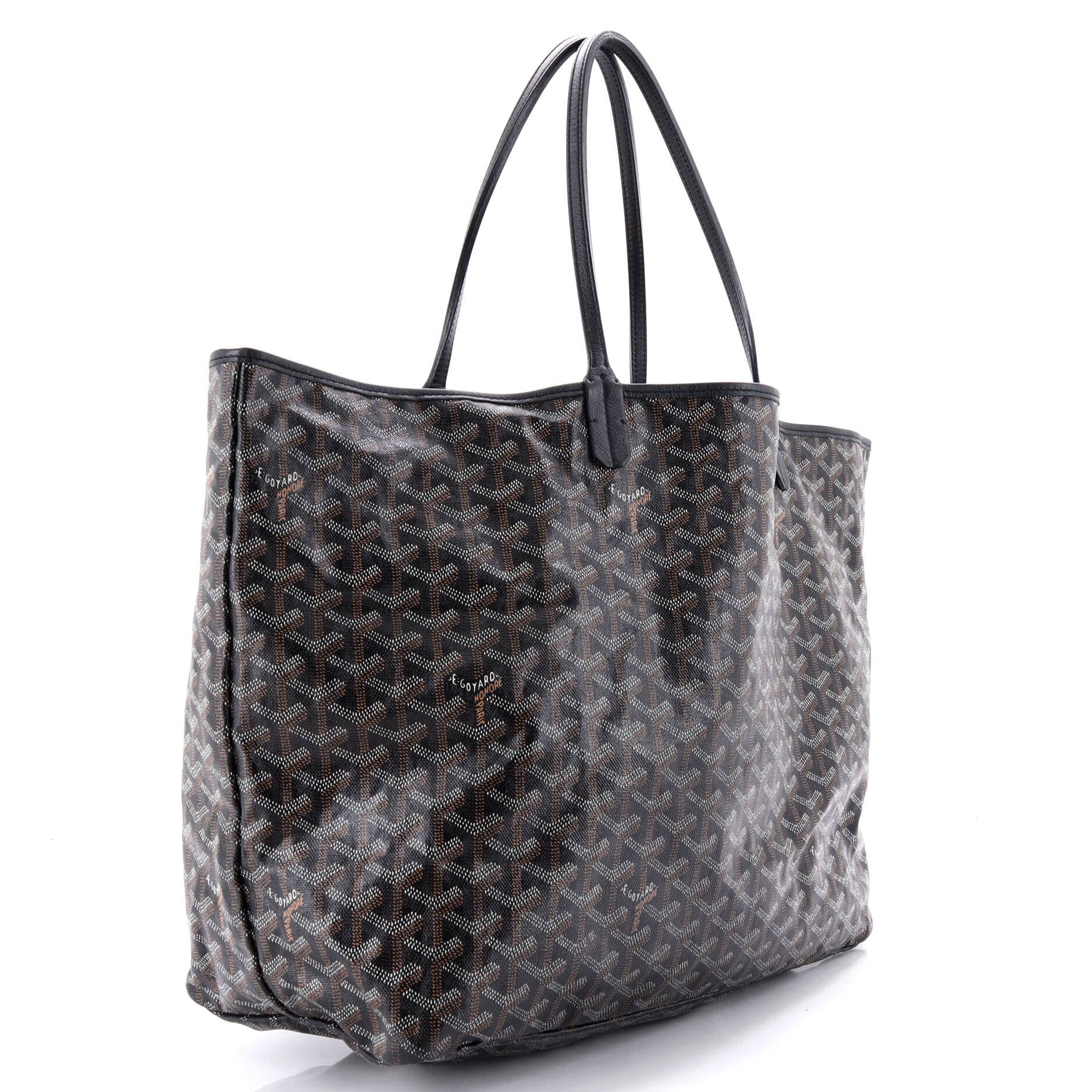 Pre-Owned Goyard Saint Louis Tote Coated Canvas GM, Alternate, color, Black