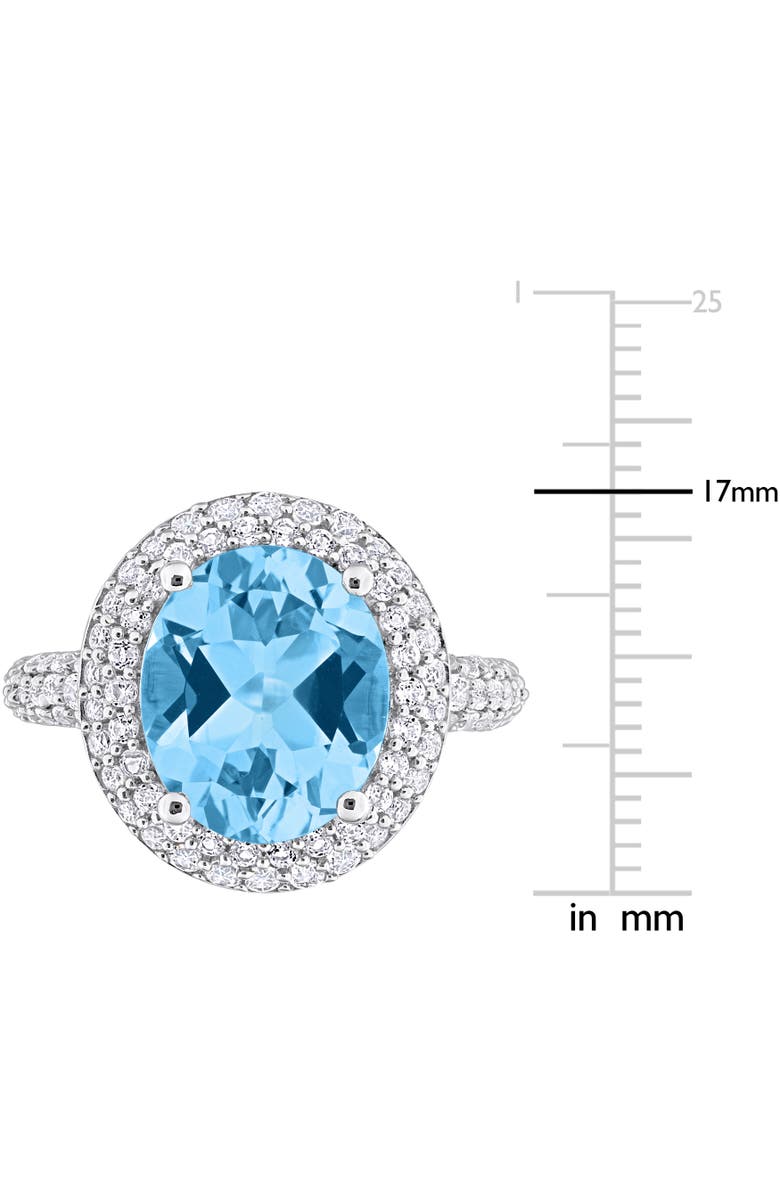Julianna B. Gemstone & White Sapphire Double Halo Ring, Alternate, color, Blue Topaz
