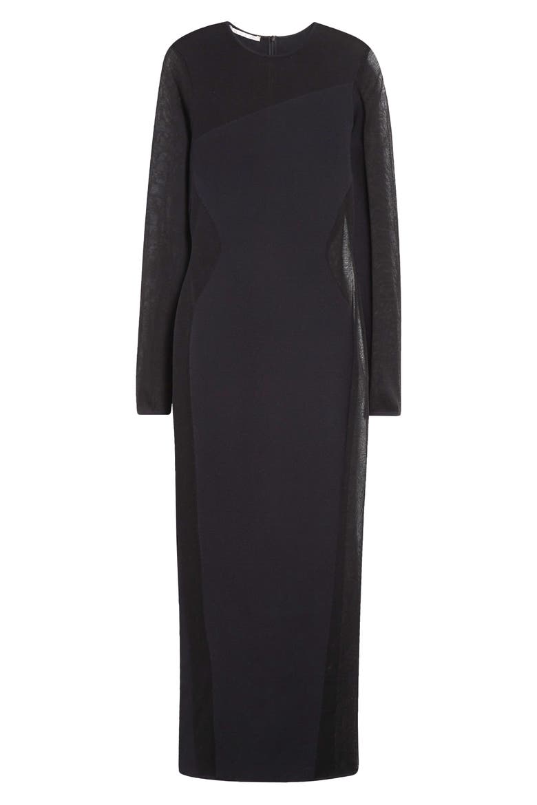 Long Sleeve Compact Knit Miracle Dress, Alternate, color, BLACK