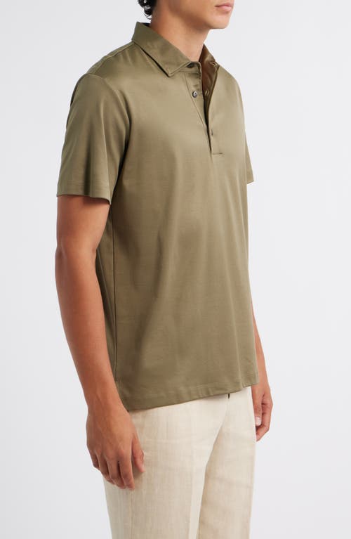 Aurélien Aur1 Solid Cotton Polo In Green