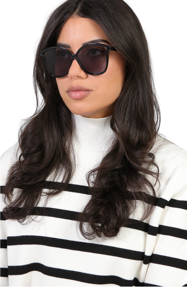 Illesteva Nancy Sunglasses, Alternate, color, Black / Grey